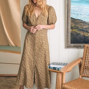 Faherty Havana Floral Midi Dress NWT